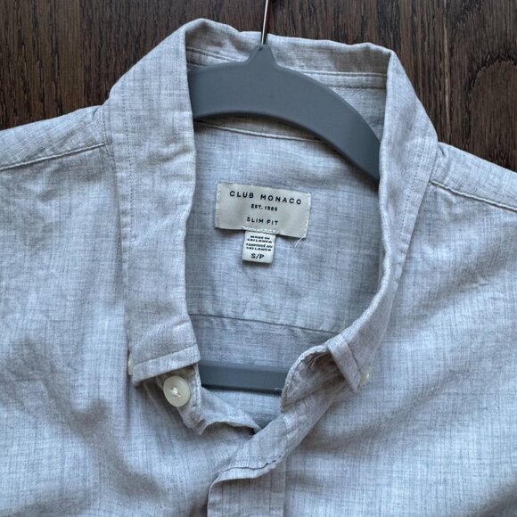 Club Monaco Men's Casual Long Sleeve Shirt - Small - Slim Fit - 100% Cotton - Picture 6 of 6